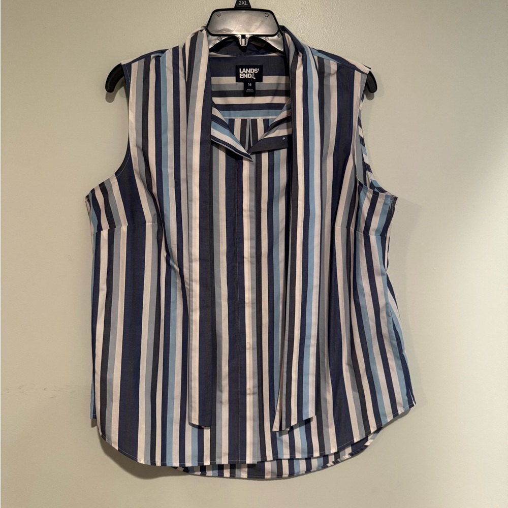Lands' End Chase Sleeveless Striped Blouse